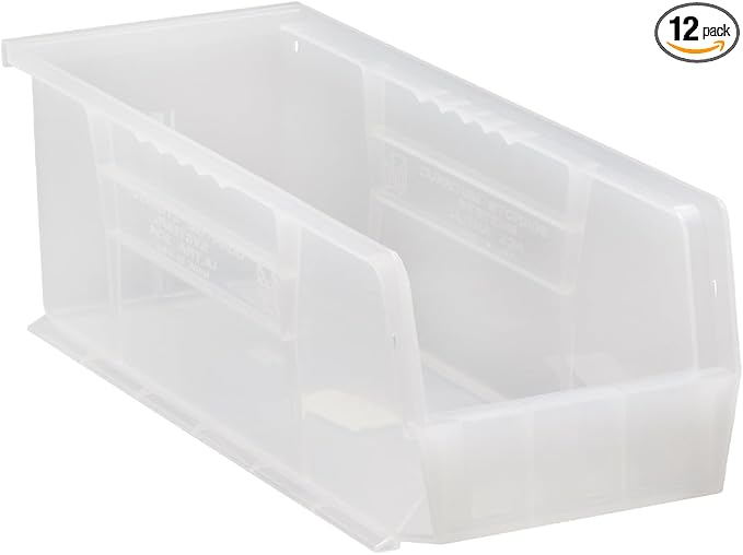 Quantum Storage QUS234 Ultra Stack and Hang Bins - 14-3/4" x 5-1/2" x 5" - 12 Pack