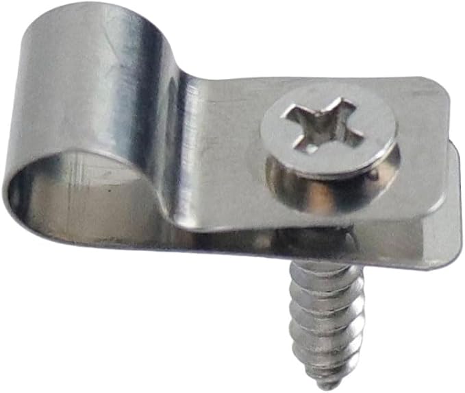 Antrader R-Type Cable Clips Cable Clamp,Fence Wire Clamps,5mm/0.2" | 304 Stainless Steel Agricultural Fencing Mounting Clips with Screws,100Pcs