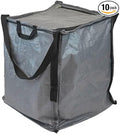 DURASACK Heavy Duty Storage Tote Bag with Zipper Top 22-Gallon Rugged Woven Polypropylene Moving Bag, Reusable Self-Standing Design, Holds up to 500 Pounds, Single, Gray (Pack of 10)