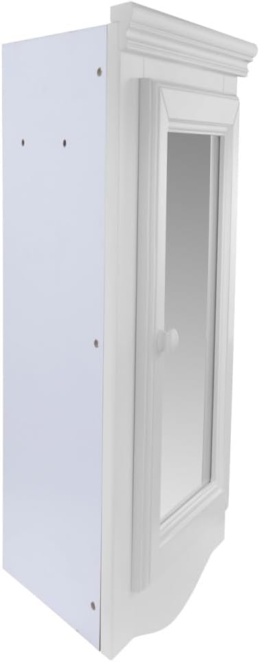 Renovators Supply Corner Medicine Cabinet with Mirror - Wall Mount Wooden Bathroom Medicine Cabinet - Double Shelf Storage Cabinet with Hardware - Hanging Bathroom Cabinet - White, Pack of 2
