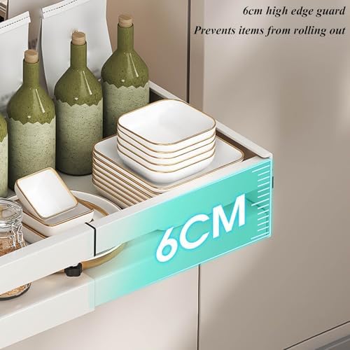 2 Pack Pull Out Cabinet Organizer, Expandable Sliding Storage Basket, Multi-Purpose Pull-Out Shelf for Kitchen, Pantry, Bathroom, Bedroom, Garage - Maximize Space & Accessibility