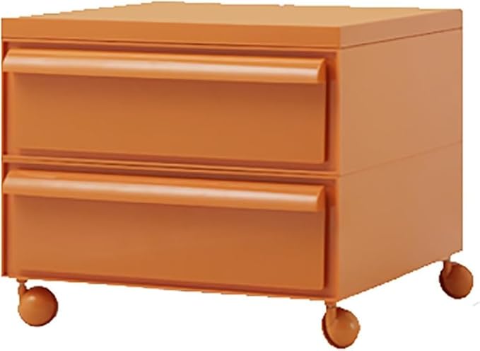 ELEFOCUS 5 Stackable Plastic Storage Bins, rotatable Storage cabinets and Drawers, Bedside Storage Units(Size:42x42x36cm(17x17x14inch),Color:Orange)