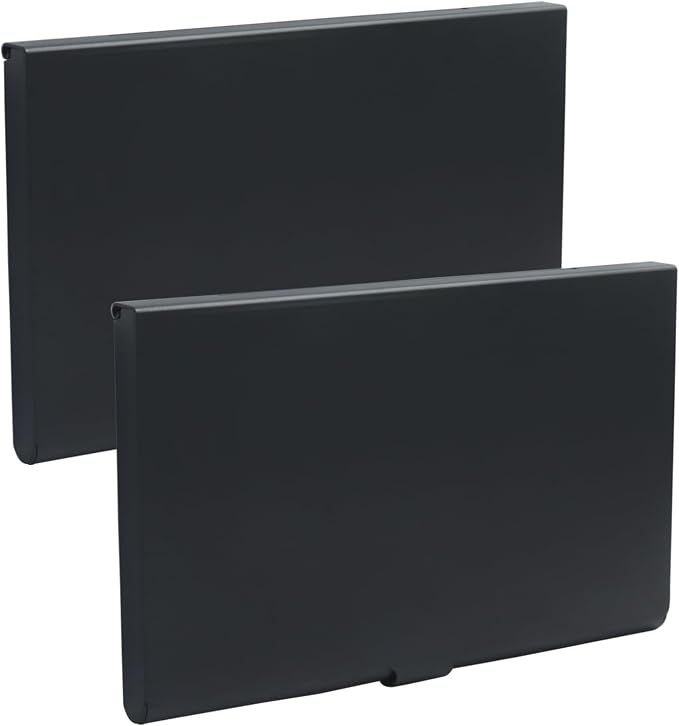 2 Pack Slim Business Card Case, Black | Professional Pocket Metal Case, Buckle Closure, For Men and Women