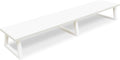 TEAMIX 42 inch Dual Monitor Riser White, Desk Organizer Stand for TV Laptop | Extra Long Stand Riser for 2 Monitors, Wood & Steel TV Riser, Holds 300lbs, Keyboard & PS5 Storage, For Home Office & Gaming