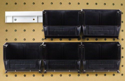 Quantum HNS230BK Hanging Rail System, 10-7/8-Inch by 5-1/2-Inch by 5-Inch, Black, Set of 6 bins and 2 rails