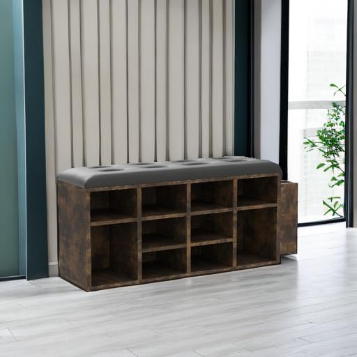 IRONCK Shoe Storage Bench with Open Shelves for Entryway and Hallway | Small space friendly