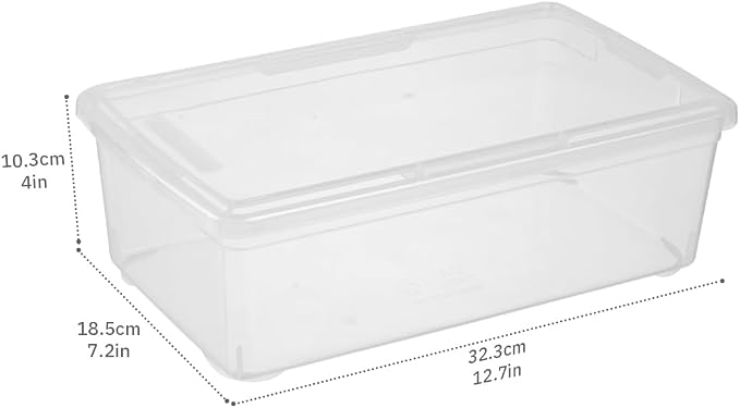 Shoe Storage Box Clear Plastic Stackable Storage box with Lid Durable Closet Containers for Shoes, Crafts and Art Supplies (6 Pack)