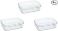 Lustroware Airtight Food Storage Container Set of 3, Micro Clear BPA Free Shatterproof Canister with Lid, Dishwasher Microwave Safe, Fridge Pantry Refrigerator Organizer, Made in Japan (1.0 qt, 32oz)