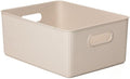 Eco-Friendly Decorative Plastic Basket Open Home Storage Bins Organizer, Large (1 Pack) Container Boxes for Organizing Closet Storage Bins for Shelves - Ribbed Collection 15 Liter/16 Quart