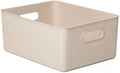 Superio Ribbed Collection - Eco-Friendly Decorative Plastic Basket Open Home Storage Bin and Lid, Large (1 Pack) Container Boxes for Organizing Closet Storage Bins for Shelves - 15 Liter/16 Quart