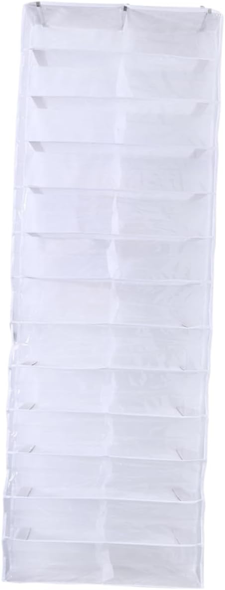 over the Door Shoe Organizer 26 Large Pockets Hanging Shoe Holder for Closet Shoes Storage Rack for Slippers Belts Scarves with Hooks 21.65 X 6.29 X 1.96 in