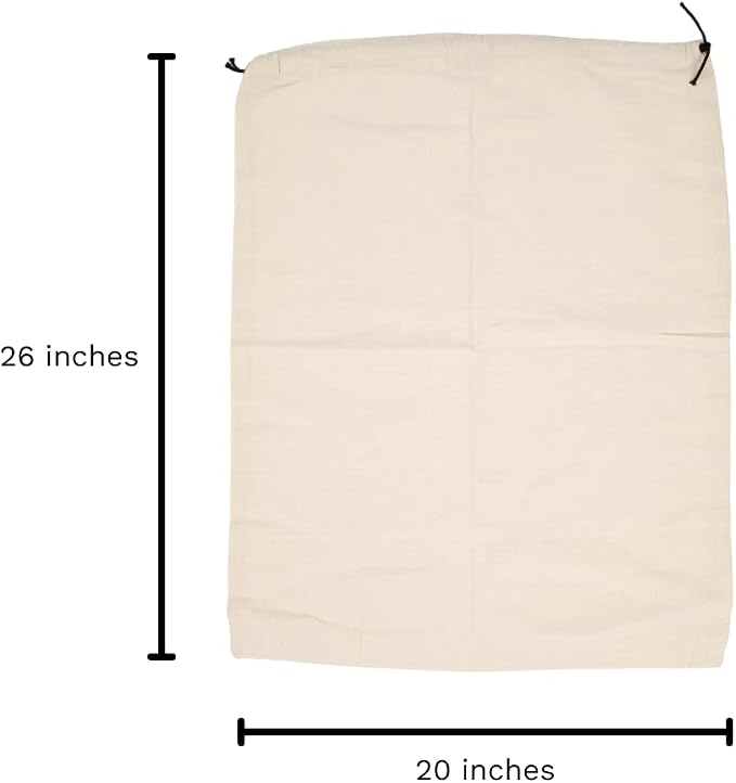 Organic Cotton Dust Proof Storage Bags for Handbags - Large Purse Storage Bags - Dust Bag Cover for Expensive Purses & Handbags - Extra-Large Cotton Drawstring Storage Bags (3 Bags - 26"x20")