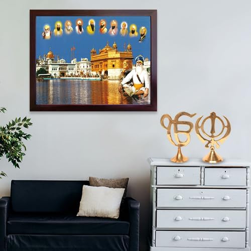 Lord Sikh Guru poster print with frame for Home Decor and Gifting Purpose (229-164)