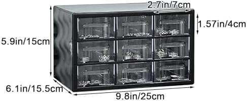 Elegant Jewelry Cabinet with 9 Clear Drawers, Stylish Jewelry Armoire & Organizer for Makeup, Office Supplies, Desk Storage - Chic White Design for Home Décor