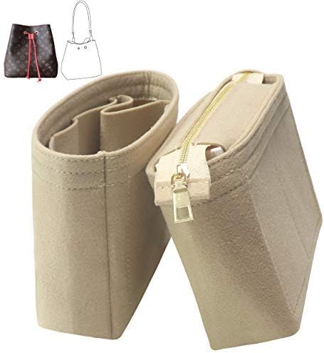 Bag Organizer, Bag Shaper Purse Insert Felt Organizer Fit in NeoNoe Noé and other Bucket Bags - beige