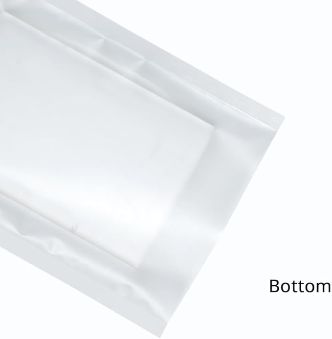 100PCS Customized Vacuum Heat Seal Bag,Open Top Packaging Bag with Clear Front,Single Color Printing for Logo/Text/QR Code (White, 13 * 18CM/5.0"*7.1"-100PCS-One Color Print)