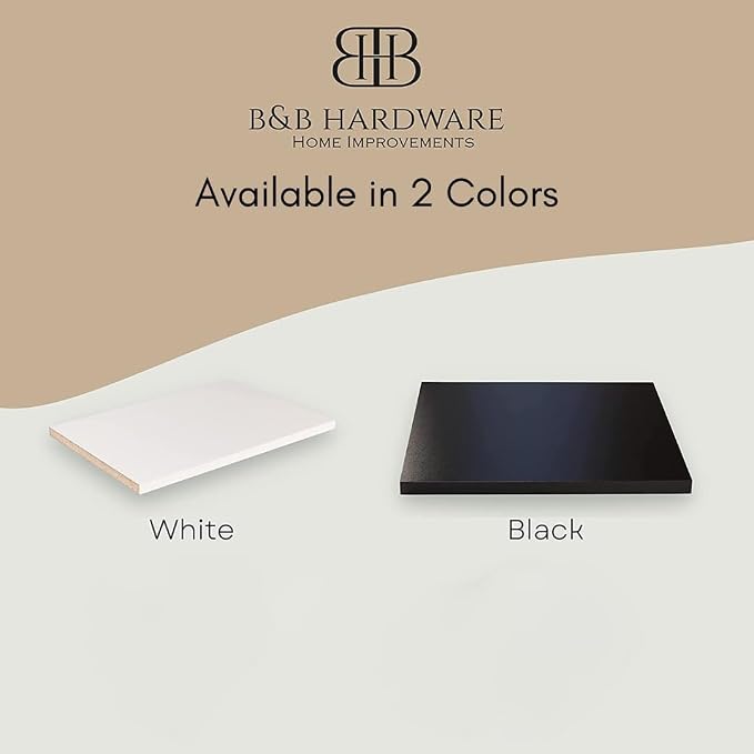 B&B HARDWARE Cabinet Shelves - Melamine 1/2'' Thick - Custom Organize Space with Stylish Cabinet Melamine Shelves - Perfect Solution for Home & Office - Cut to Size (3" Depth x 20 Inches Length)