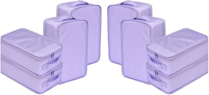 Travel Shoe Bags, Foldable Waterproof Shoe Pouches Organizer-Double Layer (8 Purple Shoe Bags)