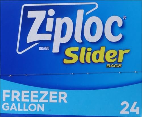 Ziploc Gallon Food Storage Freezer Slider Bags, Power Shield Technology for More Durability, 24 Count (Pack of 2)