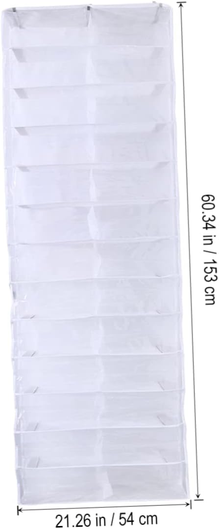 over the Door Shoe Organizer 26 Large Pockets Hanging Shoe Holder for Closet Shoes Storage Rack for Slippers Belts Scarves with Hooks 21.65 X 6.29 X 1.96 in