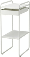 Storage Unit – Slim White Steel Organizer with Drawers for Kitchen, Bedroom, Entryway – Powder-Coated Shelving Rack – Max Load 44 lb – Indoor Use – 22x15 White