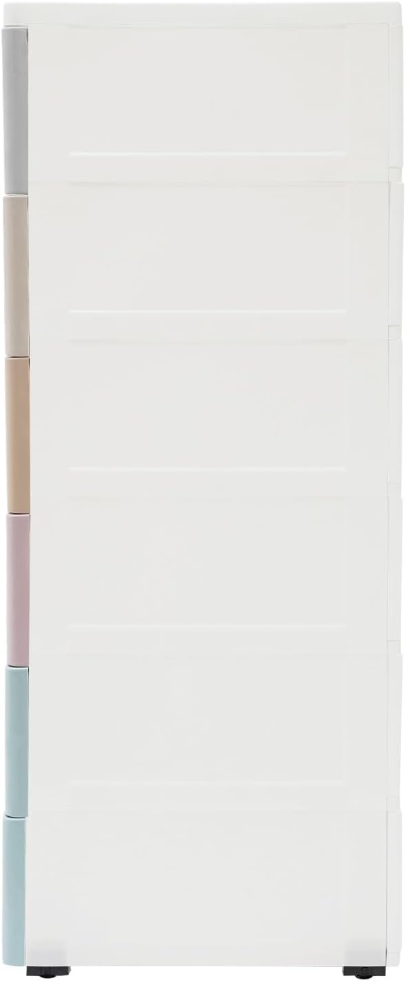6 Drawers Narrow Storage Cabinet, Stackable Plastic Storage Tower Slim Utility Organizer for Kitchen Bathroom Living Room Office (Multicolor)