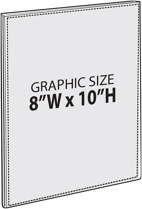 Azar Displays 122025 Self Adhesive Clear Acrylic Wall Sign Holder Frame 8" W x 10" H Portrait/Vertical, 10-Pack