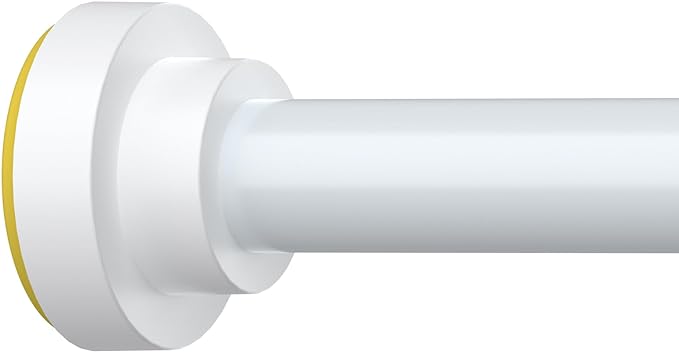 Thestoa Shower Curtain Rod Adjustable 43-92 inch, 1"Diameter Spring Tension Curtain Rod No Drill, Anti-Rust Non-Slip Shower Rod, White Shower Curtain Rod for Bathroom Tension