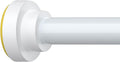 Thestoa Shower Curtain Rod Adjustable 43-92 inch, 1"Diameter Spring Tension Curtain Rod No Drill, Anti-Rust Non-Slip Shower Rod, White Shower Curtain Rod for Bathroom Tension