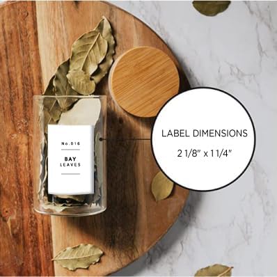 Lovable Labels Farmhouse Spice Jar Labels - Minimalist 184 Preprinted + 8 Blank Write-on Stickers Dishwasher Save & Waterproof Great for Spices and Seasonings Set to Organize Your Spice Rack