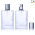 2 Pack 50ml/1.69 Oz Empty Frosted Glass Spray Bottles Perfume Atomizer, Refillable Fine Mist Spray Empty Perfume Bottles with 4 kinds of perfume dispenser (2 Pack 50ml/1.69 Oz Frosted Bottles)