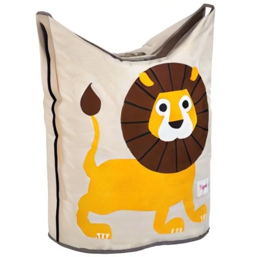 3 Sprouts Baby Laundry Basket for Nursery - Hamper with Handles/Lid, Large Storage Basket, Toy Bin, Room Decor - Kids Hamper, Baby Clothes Storage Organizer, Lion