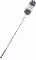 Tanlade 1 Pcs Microfiber Feather Duster for Cleaning, Extendable 13-31 Inch Ceiling Fan Duster with Bendable Head, Washable Tools for Ceiling Fans, Furniture, Car, Cobwebs (Gray White)