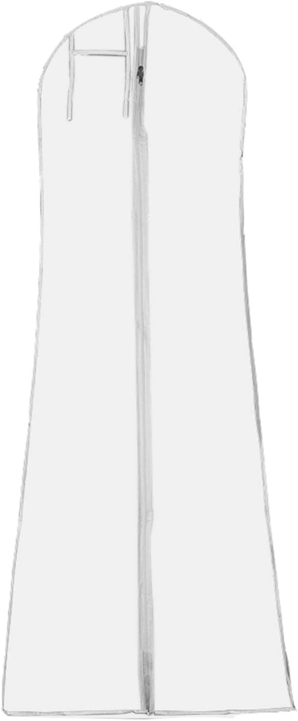 DressGarment Bag, Dirt-Proof Suit Cover Bag with Zipper for Long Dresses, Wedding Dress Garment Bag, Clear Garment Bags for Long Bridal Gown Dress Storage(160cm)