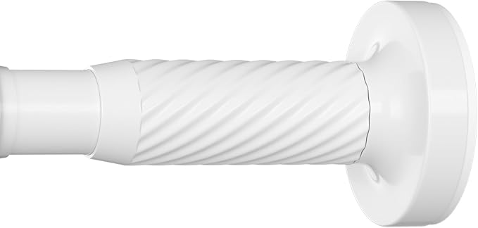 Tension Curtain Rod 32-48Inch White Shower Rod Tension Rod Adjustable Curtain Rods no Drilling Curtain Rods for Bathroom,Windows,Closets,Doorway