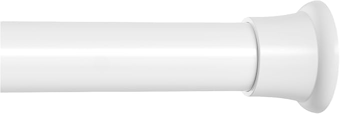 MEXAU 1 Pack Spring Tension Curtain Rods 31-76 Inch White Shower Curtain Rod No Drilling Adjustable Spring Loaded Curtain Rods 7/8" Diameter Shower Rods for Window Bathroom Closet Doorway Door