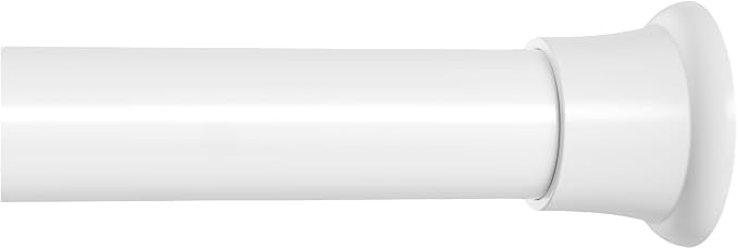 MEXAU 1 Pack Tension Curtain Rods 31-62 Inch,Adjustable Spring Tension Rods White Shower Curtain Rod No Drilling for Window, Bathroom, Closet, Room Divider, 7/8" Diameter