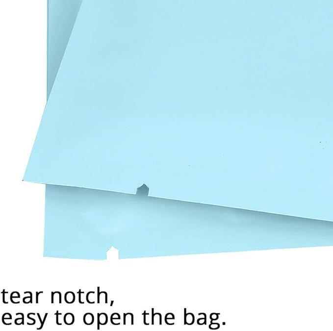 100PCS Customized Resealable Sample Bag Foil Packaging Bag Smell-proof Heat Seal Pouch for Small Business (Blue, 8 * 12CM/3.2"*4.7")
