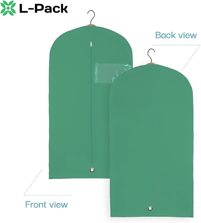 Kids Garment Bag for Hanging Clothes, Travel Garment Bag for Dresses, Dance Costumes & Suits, Breathable Clothes Cover for Baby Toddler Child, Green, 30" x 18"