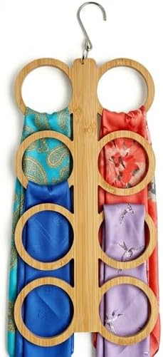 Scarf Hanger Holder Organizer Tank Top Hanger 8 Hook Space Saving Closet Accessory for Closet, Dorm & Home,Scarfs,Ties (1, Full Round Closed Hanger)