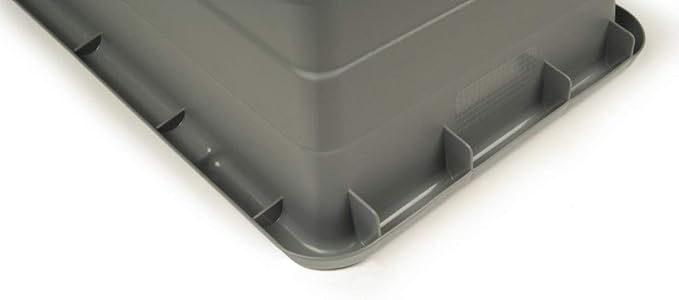 ULTRASOURCE Food Approved Bus Totes/Meat Lug (4 Totes and 4 Frosted Lids, Purple)