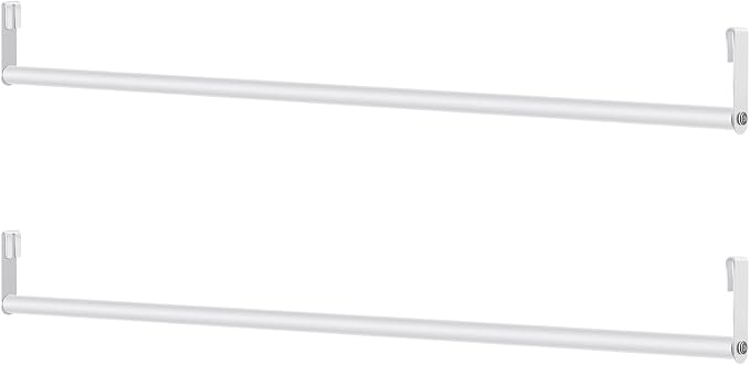 Threehoney 2 Pack Wire Shelving Garment Hanger Bar Wire Shelving Accessories Industrial Closet Clothes Rods for Home Retail Store(White,48 Inch)