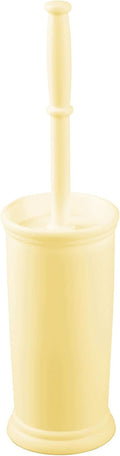 mDesign Toilet Bowl Brush and Holder - Covered Bathroom Brush - Standing Scrubber in Modern Holder - Space Saving, Deep Cleaning for Toilet - Hyde Collection - Light Yellow