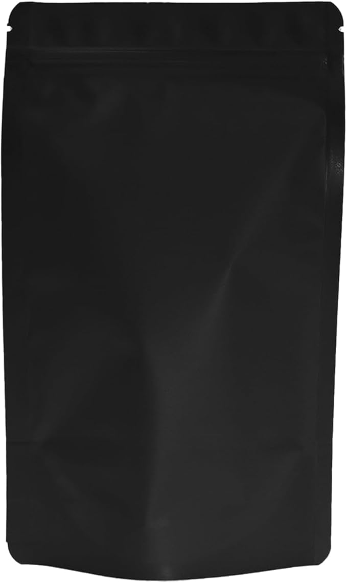 100PCS Smell Proof Resealable Pouch Bags,ULIFESTAR Aluminum Foil Flat Food Storage Bag,Sealable Pcsaging Zipper Pouches with Tear Notches for Pcsaging Lipgloss,Jewelry,etc(12*20cm/4.72*7.87",Black)