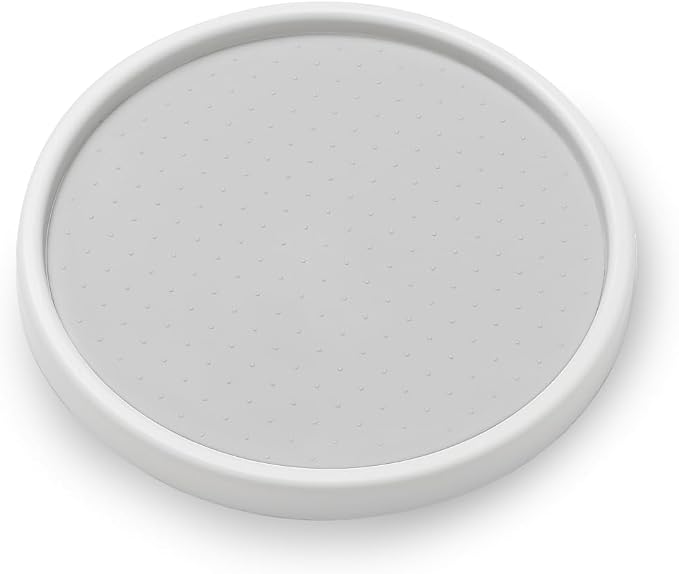 madesmart Basic Turntable, Single Level, White | non slip feet, wide base, smooth spinning access, spices snacks bottles, cabinet pantry use, woman owned