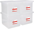 STAPLES Plastic File Box with Snap Lid, Letter/Legal Size, Clear, 4/Carton