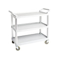 Amazon Basics 3-Tier Rolling Utility Cart with Wheels, Commercial Grade, Storage Cart with 400 lbs Loading Capacity, Portable Mobile Shelving, Gray