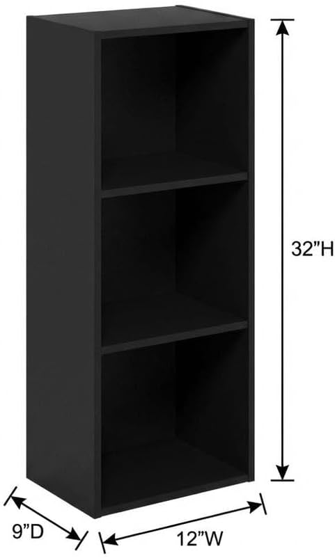 Furnifact Darkwood Bookcase with Durable Engineered Wood Shelving, Elegant Storage Solution for Home or Office, Modern Design
