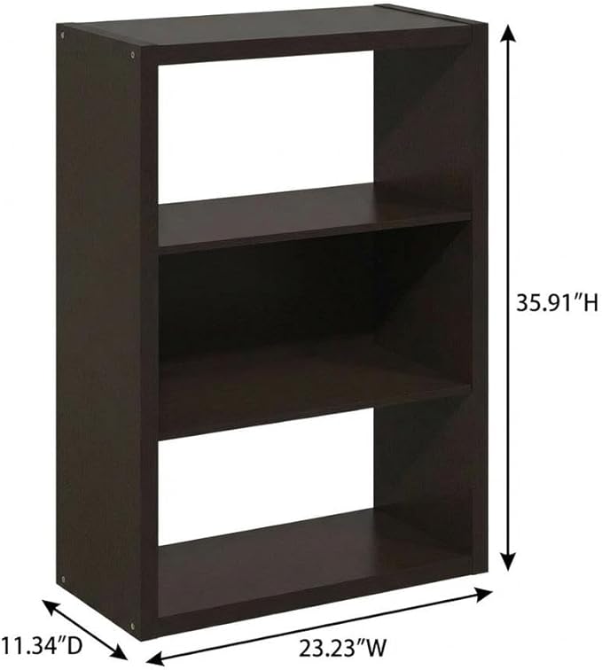 Furnifact Dark Oak Bookcase with Stylish Design, Durable Wooden Construction, Spacious Storage, Modern Home and Office Decor