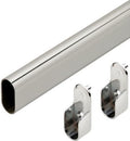Chrome Oval Closet Rod with End Supports (Chrome, 24" Wide Space)